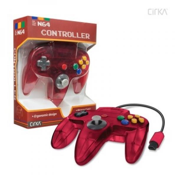 N64 Controller (3rd) NEW - Cirka - Original Style - Hyperkin - Watermelon - Clear RED