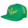 Gamer Hat - Nintendo - Zelda - triforce logo - trucker style - green on green