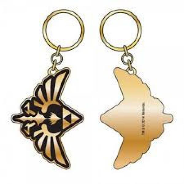 Keychain - Nintendo - Zelda - triforce logo - metal - gold NEW