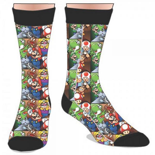 Gamer Gear - Nintendo - Super Mario - all stars - CREW socks - multicolor
