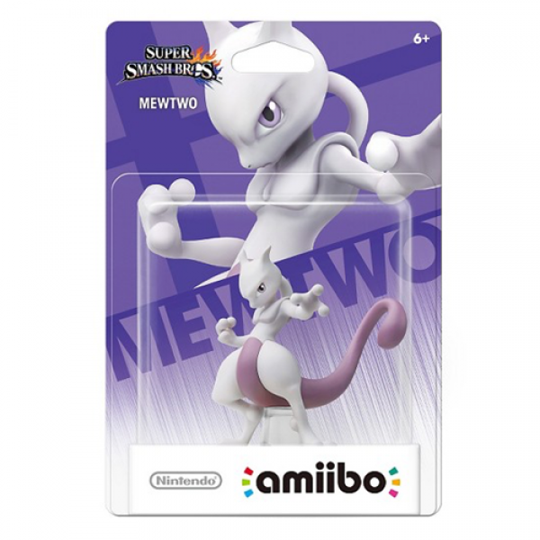 Amiibo - Gold Smash Base - Mewtwo - Pokemon - Mean looking purple Pokemon giving side eye  - USED