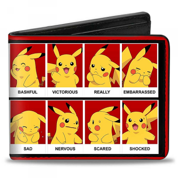 Gamer Wallet - Nintendo - Pokemon - bifold - Pikachu 8 mood blocks - NEW
