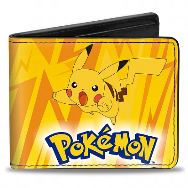 Gamer Wallet - Nintendo - Pokemon - bifold - Pikachu action pose with yellow bolts - NEW