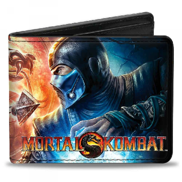 Gamer Wallet - Mortal Kombat 9 - Scorpion and SubZero battle scene - Bifold Wallet - NEW