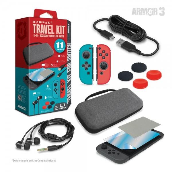 NS Switch - Travel Kit 11 in 1 Accessory Bundle (3rd) Armor 3 - Hyperkin - NEW