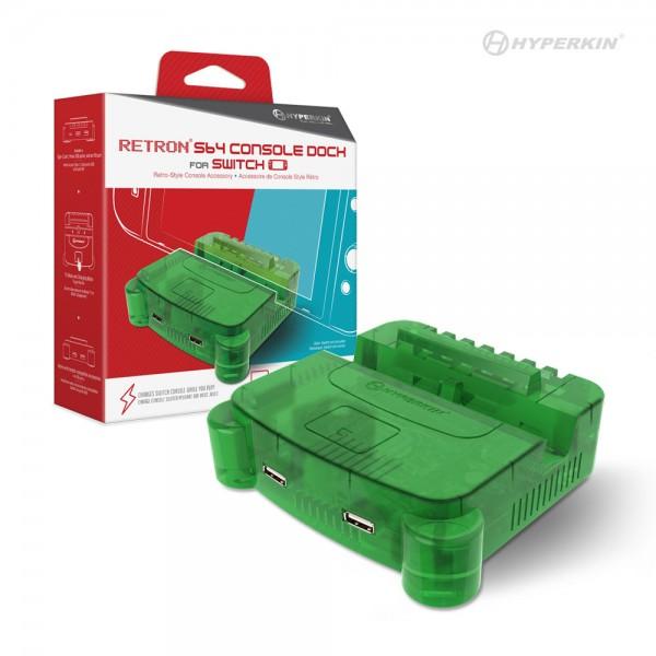 NS Retron S64 Console Dock for Nintendo Switch - (3rd) - Hyperkin - NEW - Green