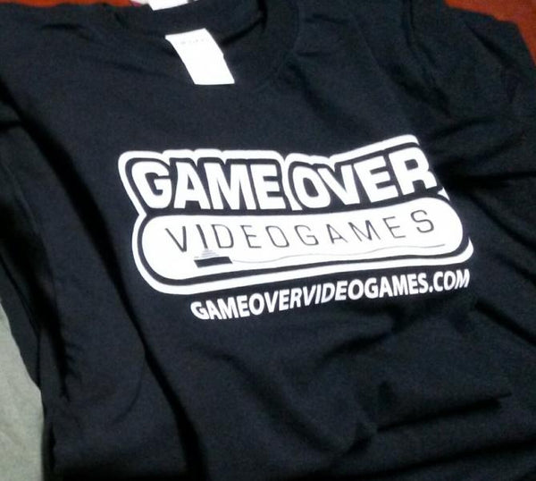 Game Tshirt - GAME OVER - logo with outline - (Black) - ADULT - SMALL