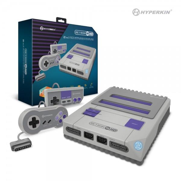NES SNES - RetroN 2 HD - Hyperkin - 2 in 1 system HW (3rd) Hyperkin with HDMI output - NEW - Gray