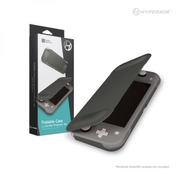 NS Nintendo Switch Lite - Foldable Case and screen protector set for Nintendo Switch Lite (3rd) Hyperkin - Gray - NEW