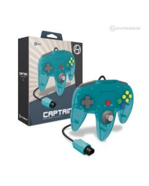 N64 Controller (3rd) Captain Premium controller for N64 - Hyperkin - Turquoise Blue Green - NEW