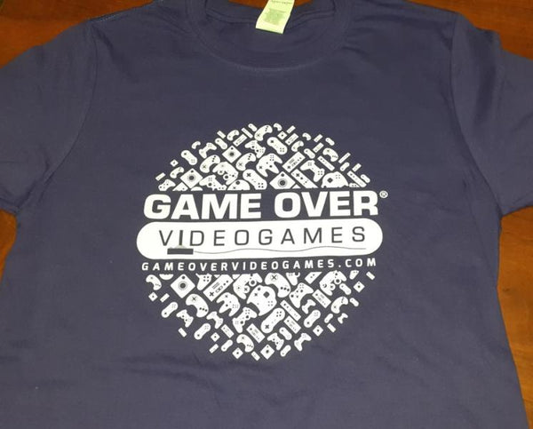 Game Tshirt - GAME OVER - logo with ball of controllers - (Purple) - ADULT – SMALL