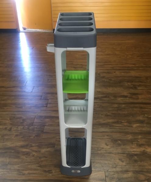 X360 System vertical platform stand to hold X360 console, remotes, games, guitars, and more - black/gray approx 2ft tall - USED