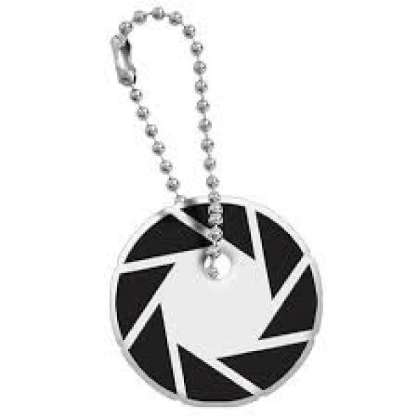 Keychain - Portal 2 - Key cap - v5 aperture - black & white