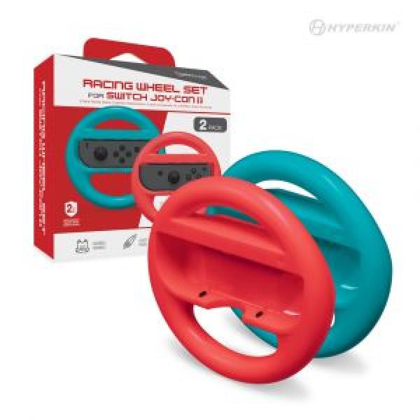 NS Joycon Wheel - controller holders (3rd) Hyperkin - Set of 2 - Blue & Red - NEW