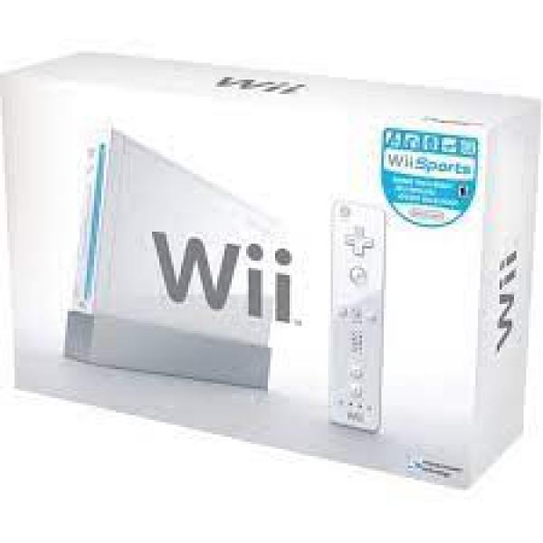 Wii F - WII - Nintendo Wii HW - System - WHITE - (plays GC) - complete in box EXCEPT Wii Sports game is NOT included - USED