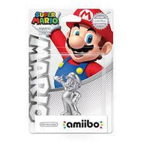 Amiibo - Red Base - Mario - SILVER EDITION - the famous red plumber all painted Silver - NEW and SEALED