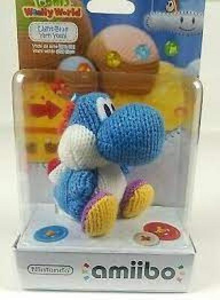 Amiibo - Yarn - Blue Yarn Yoshi - Yoshis Wooly World - Super Mario World - Blue Dino guy made out of YARN - BRAND NEW and SEALED