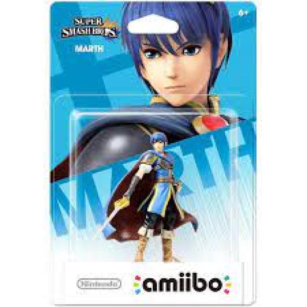 Amiibo - Gold Smash Base - Marth - Fire Emblem - Blue Haired Prince Pointing his sword at the ground - NEW and SEALED