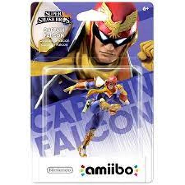 Amiibo - Gold Smash Base -  Captain Falcon -F-Zero - Gold scarf and red helmet - kicking - NEW