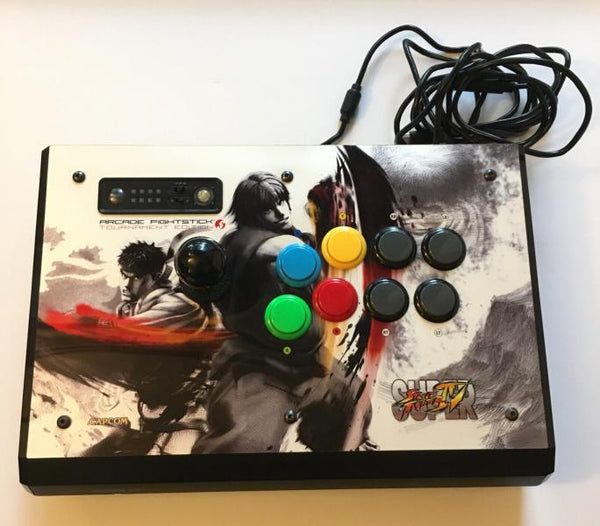 X360 Controller - Street Fighter IV 4 - Arcade Fight Stick - Tournament Edition - wired - Ken and Ryu pictured on top - MC 001647