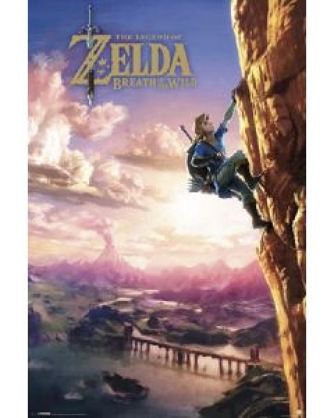 Gamer Gear - POSTER - 24x36 - flat frame-ready - Nintendo - Zelda - Breath of the Wild - Climbing