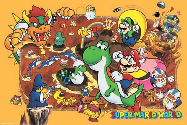 Gamer Gear - POSTER - 24x36 - flat frame-ready - Nintendo - Super Mario World