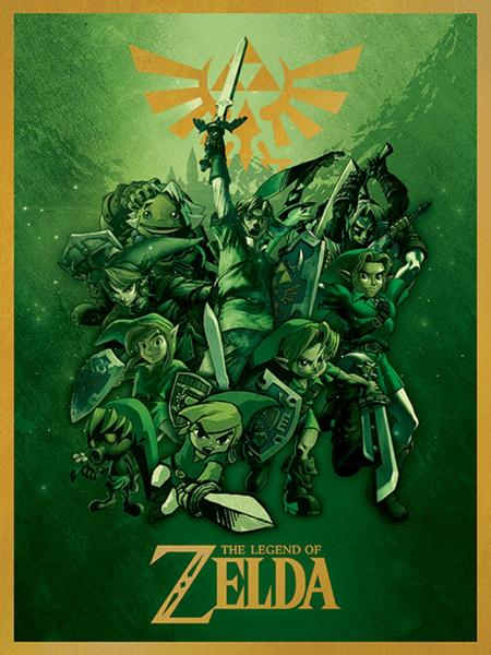 Gamer Gear - POSTER - 24x36 - flat frame-ready - Nintendo - Zelda - Links