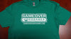 Game Tshirt - GAME OVER - logo with outline - (Kelly Green) - ADULT - SMALL