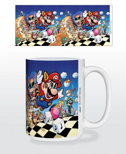 Z Novelty Mug - 15oz - Nintendo - Super Mario - Mario 3 Cover - NEW