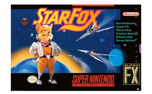 Gamer Gear - POSTER - 24x36 - flat frame-ready - Nintendo - Starfox - SNES Cover