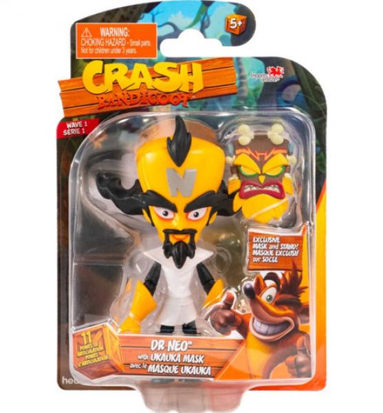 Gamer Toys - Action Figure - Crash Bandicoot - 4.5in figure - Dr Neo with Uka Uka Mask