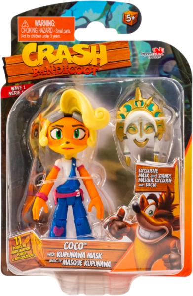 Gamer Toys - Action Figure - Crash Bandicoot - 4.5in figure - Coco with Kupuna Mask