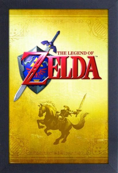 Gamer Gear - FRAMED ART - 11x17 - NINTENDO - ZELDA - Gold