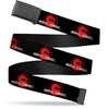 Belt - Mortal Kombat - Dragon logo - Black / Red - Web Belt 1.5in - Black Metal buckle - with bottle opener - NEW