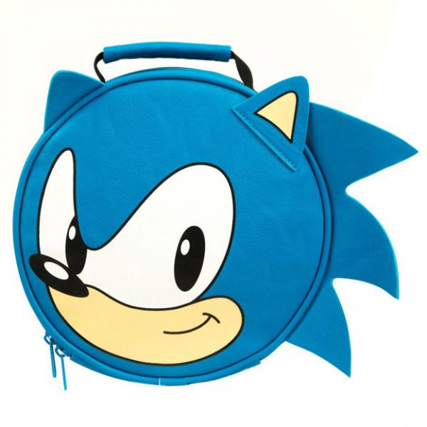 Gamer Lunch Box - SEGA - Sonic the Hedgehog - big face - insulated lunch tote - BLUE