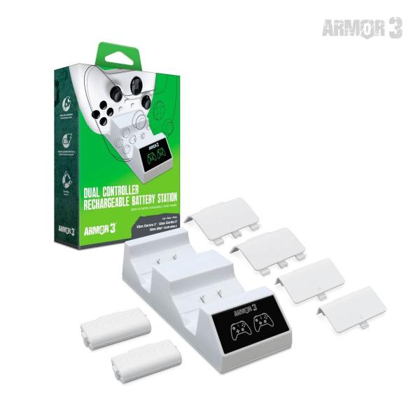 XSX XB1 Charging Station - Dual Controller charger - charges 2 controllers at once - 2 batteries included - (3rd) Armor3 Hyperkin - NEW
