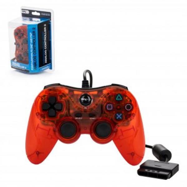 PS2 Controller (3rd) - Dual Shock PS1 PS2 - TTX Tech - Red - NEW