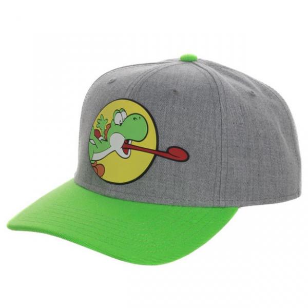 Gamer Hat - Nintendo - Super Mario - Yoshi - curved bill snapback - Gray - NEW