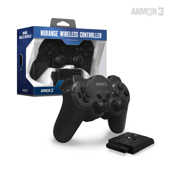 PS2 Wireless Controller (3rd) Armor3 NuRange - with receiver - NEW - Black