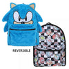 Gamer Bags - Backpack - SEGA - Sonic the Hedgehog - Sonic big face REVERSIBLE Backpack - blue furry & black checkered - NEW