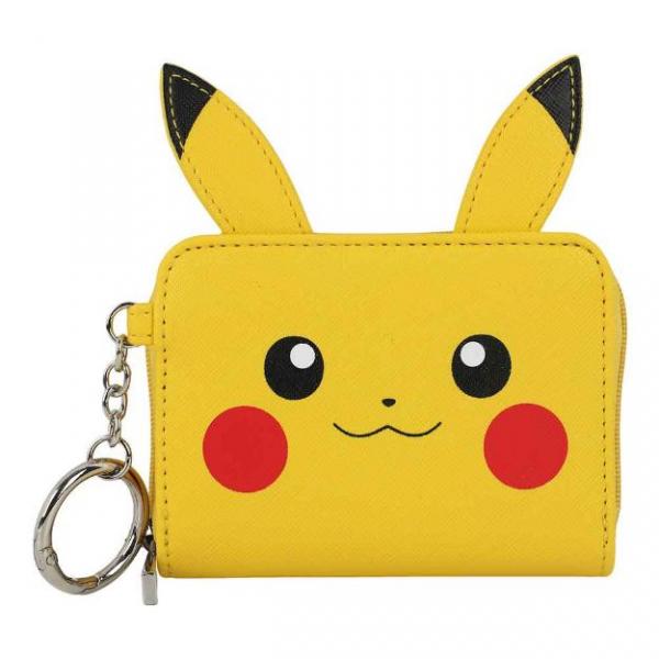 Gamer Wallet - Nintendo - Pokemon - Pikachu - big face - Mini Zipper Wallet - Yellow - NEW