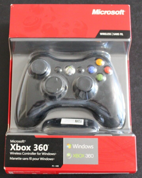 X360 Controller (1st) Wireless - Microsoft - w/ PC Adapter - NEW - Black