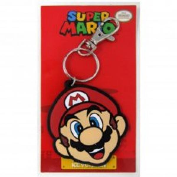 Keychain - Nintendo - Super Mario - Mario head - soft PVC - NEW