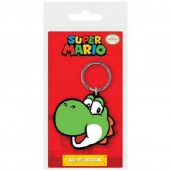 Keychain - Nintendo - Super Mario - Green Yoshi head - soft PVC - NEW