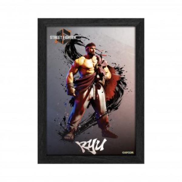 Gamer Gear - FRAMED ART - 10x12 in - Street Fighter 6 - Ryu - Lenticular Framed Poster
